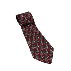 Salvatore‎ Ferragamo Silk Neck Tie Men's Vintage Red Bird